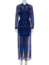  GIGI X TOMMY HILFIGER Plaid Print Long Dress Size 2
