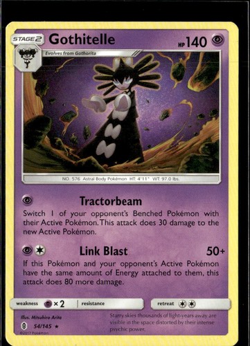 Pokemon Gothitelle 54/145 Guardians Rising Non Holo Rare 2 Card Lot