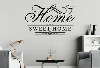 Autocollant Mural Vinyle 'Home Sweet Home' - Citation Personnalisable - Plusieurs Tailles/couleurs - Neuf