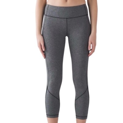 Lululemon Pace Rival Crop *22'' Heathered Black/Black (First Release) Size 4