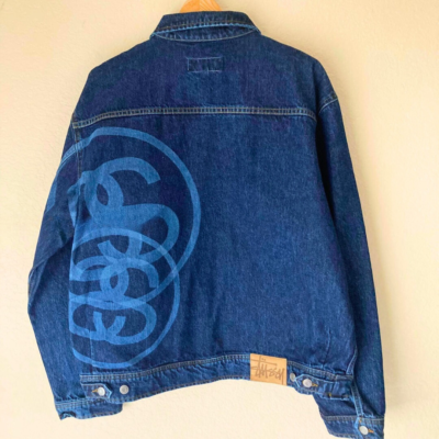 Stussy SS-LINK Denim Zip Work Jacket One Wash Unisex Size L New