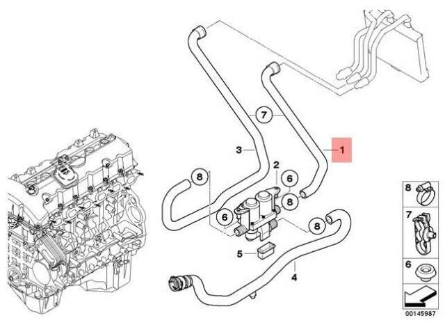 OEM BMW E65 SALOON RADIATOR ENGINE RETURN HOSE LINE M 64216928270  