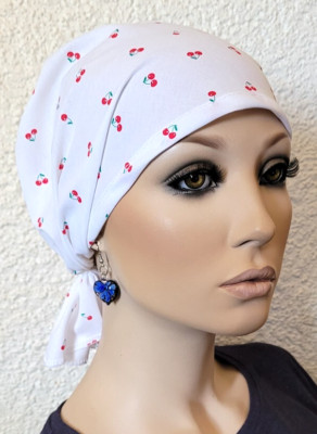 KOPFTUCH CHEMO MÜTZE Bandana ohne binden Chemotherapie Krebs Chemomütze Lilly