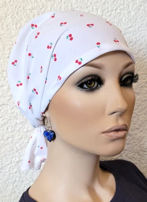 KOPFTUCH CHEMO MÜTZE Bandana ohne binden Chemotherapie Krebs Chemomütze Lilly - Bild 1 von 4