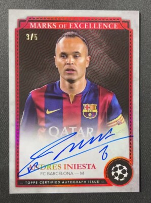 2023-24 Topps Museum Andres Iniesta Marks of Excellence Auto On 
