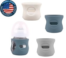 Paquete de 3 fundas de silicona para biberones, compatible con biberones de 4 oz