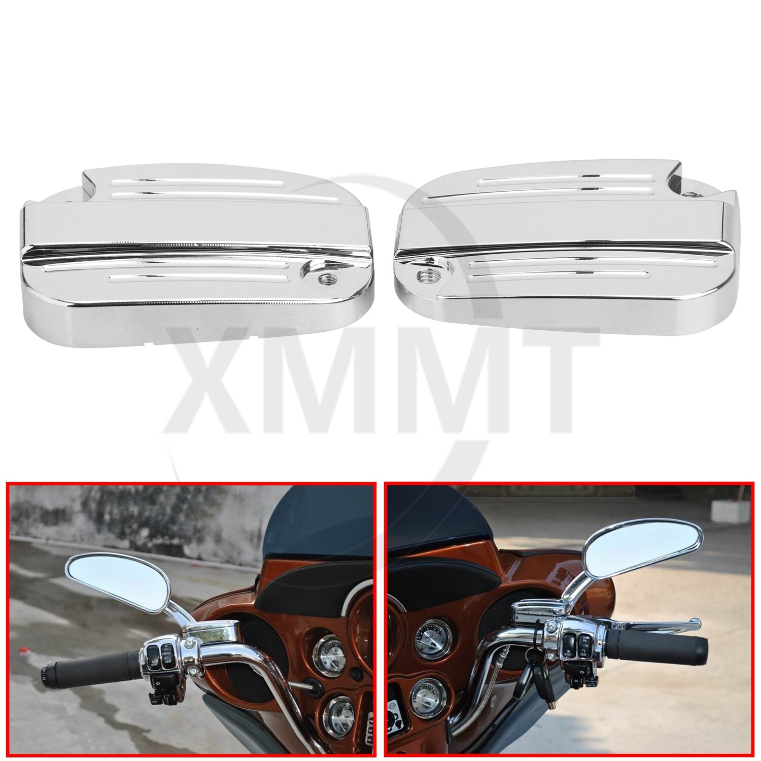 Chrome Brake Clutch Master Cylinder Cover For Harley Road King Street