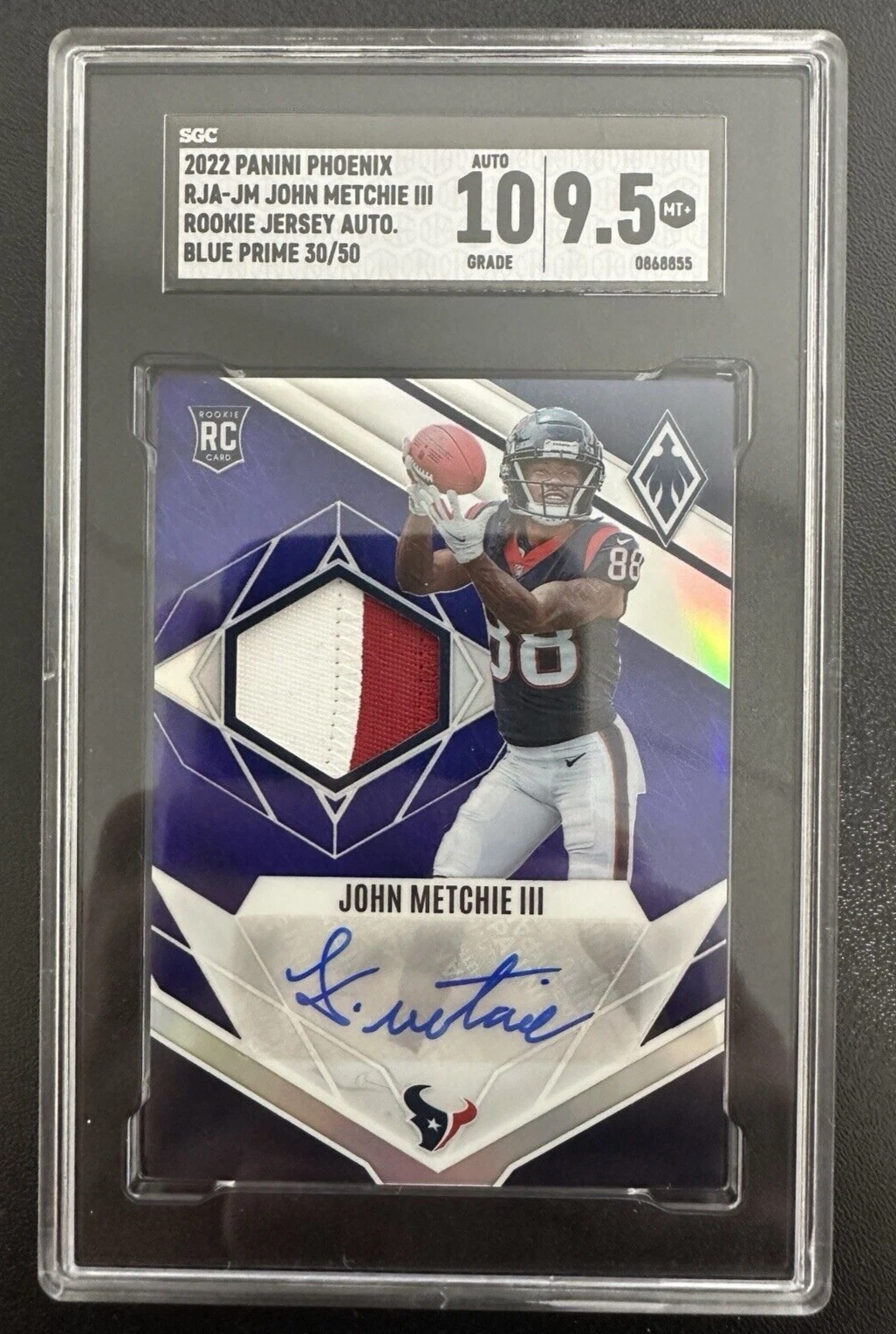John Metchie Panini Phoenix Rps Rookie Jersey Autograph #RJAJM Blue Prime