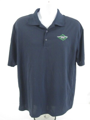 Nike Golf Poloshirt Blau Firmenlogo Lapham Hickey Steel Größe L