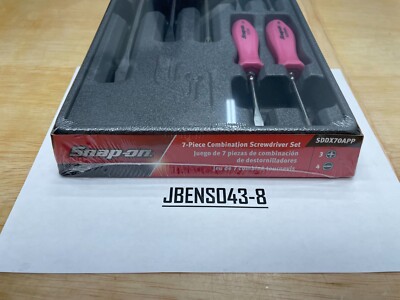 Snap-on Tools NEW 7pc PEARL PINK Hard Grip Combination Screwdriver 