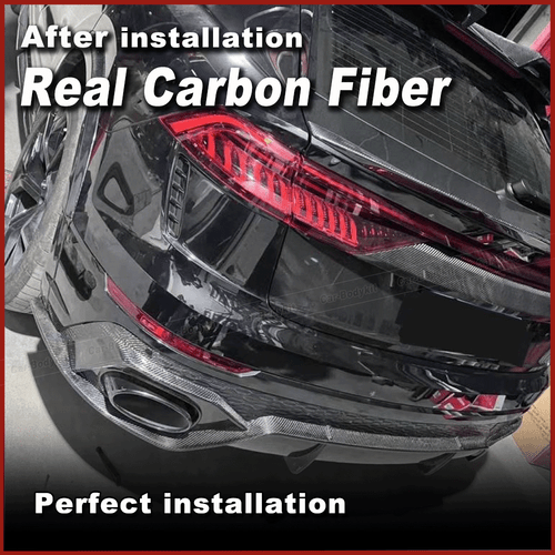 Para Audi Q8 SQ8 RSQ8 19-24 DRY carbono puerta trasera maletero tapa protección embellecedor - Imagen 3 de 10