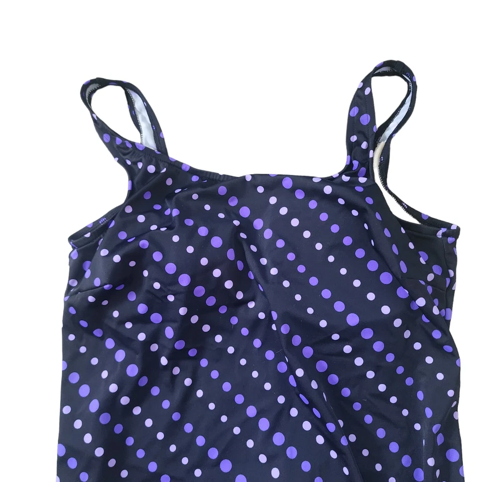 Топ танкини Maxine в горошек черный фиолетовый размер 12 - Изображение 2 из 4