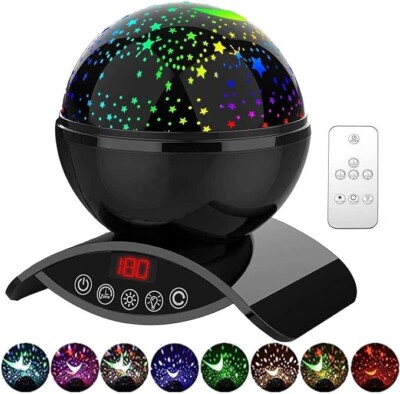 Star Rotation Projector: USB Rechargeable Remote-Controlled Lamp for Kids