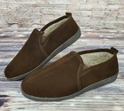 Minnetonka Romeo Slippers Mens Size 11 Chocolate Fleece Lined