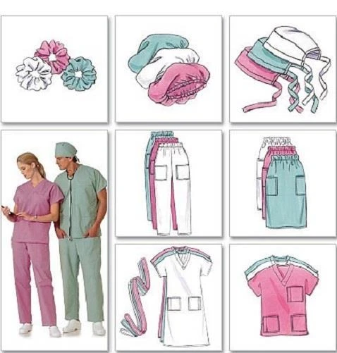 Scrubs Hospital Medical Vet Uniform Sewing Pattern OOP You Pick - Image 2 of 4