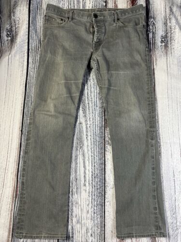 Burberry Brit Men’s Steadman Slim Jeans 36x32 Grey Button Fly *Read Description
