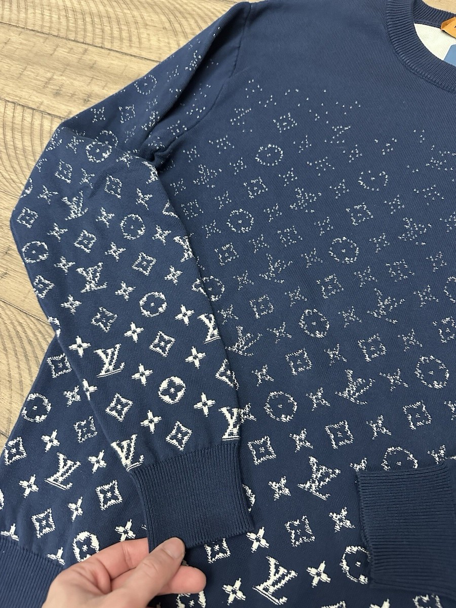 Louis Vuitton ネイビー セーター Authentic Louis Vuitton Sweater Monogram Gradient Navy Blue