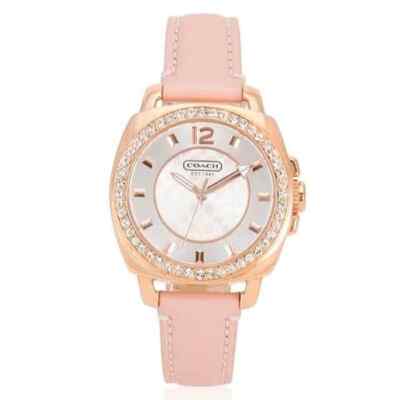 COACH 14503151 MINI BOYFRIEND SIGNATURE ROSE GOLD/ PINK LEATHER WOMEN'S WATCH
