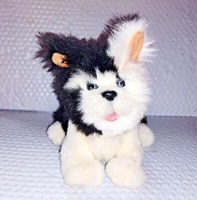 FurReal Friend TUGGIN" PUP Black White Plush Terrier Dog 2003 Tiger Electronics