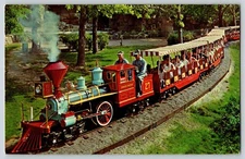 Postcard - Zooline Train - St Louis Zoological Garden