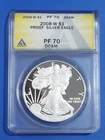 2008W American Silver Eagle ANACS PF70 Deep Cameo Mirror Finish Proof