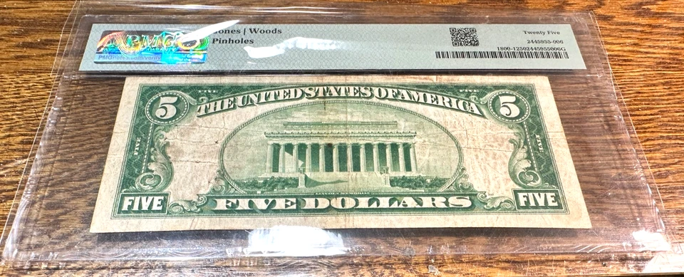 1929 $5 National Currency Adrian, Minnesota PMG 25, One of Six Known!! CHRC - Image 2 of 2