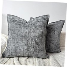 Gray 18x18 Chenille Pillow Covers Set of 2 18" x 18" Pack of 2 Grey