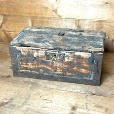 Antica Scatola baule cofano in Legno Patina Originale Vintage