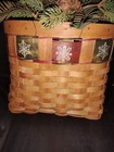 Woven Hanging Basket Christmas Decor w/ Faux Pine Trimmings Inside * Vintage! — photo 3