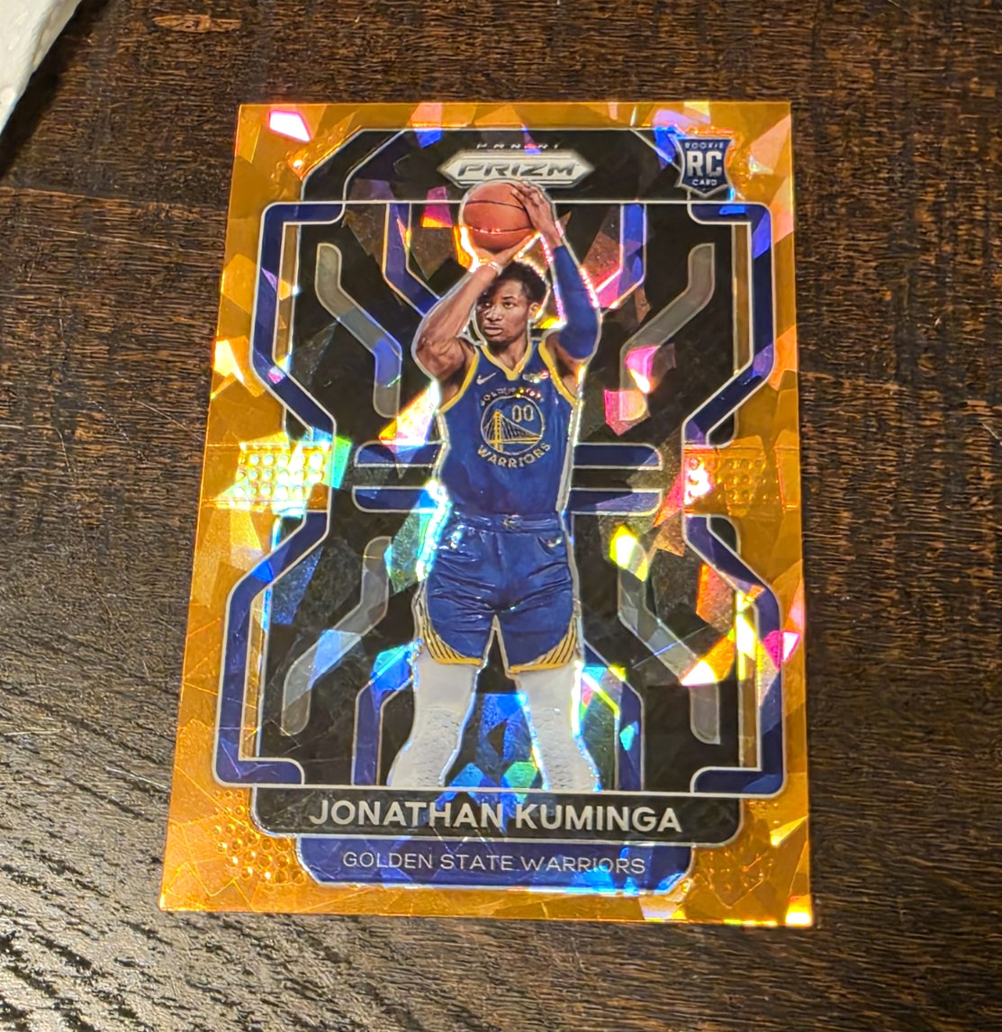 Panini 2021-22 Prizm Jonathan Kuminga Orange Ice Prizm Rookie #307 Warriors