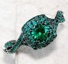 2CT Heat Treated Green Tourmaline 925 Solid Sterling Silver Ring Sz 6 MP2 — photo 1
