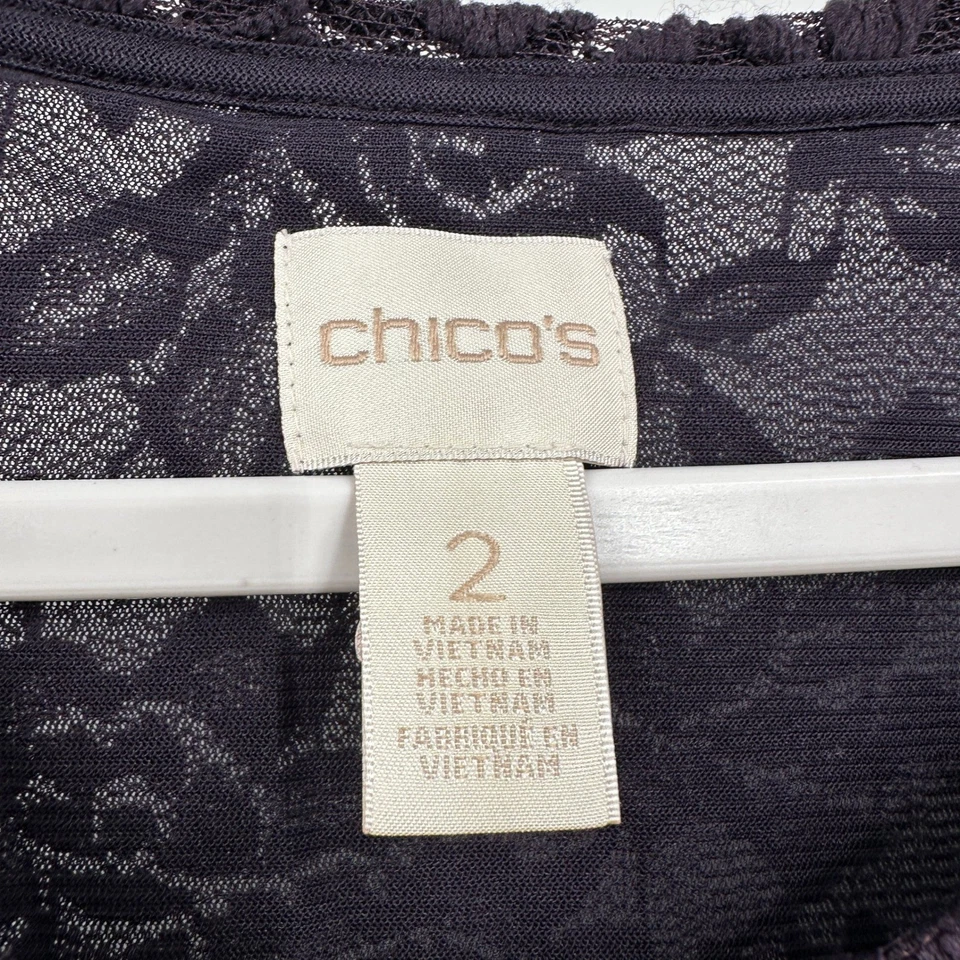 Top de encaje Chicos para mujer talla 2 EE. UU. L negro romántico femenino noche moody elegante Foto 3 de 4