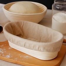Bread Proofing Basket 10" /12" oval Rattan Banneton Sourdough Proving Tool AS