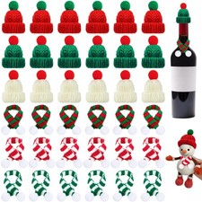 Mini Santa Hats for Crafts 36 PCS Knit Scarf Set Christmas Doll Ornament DIY
