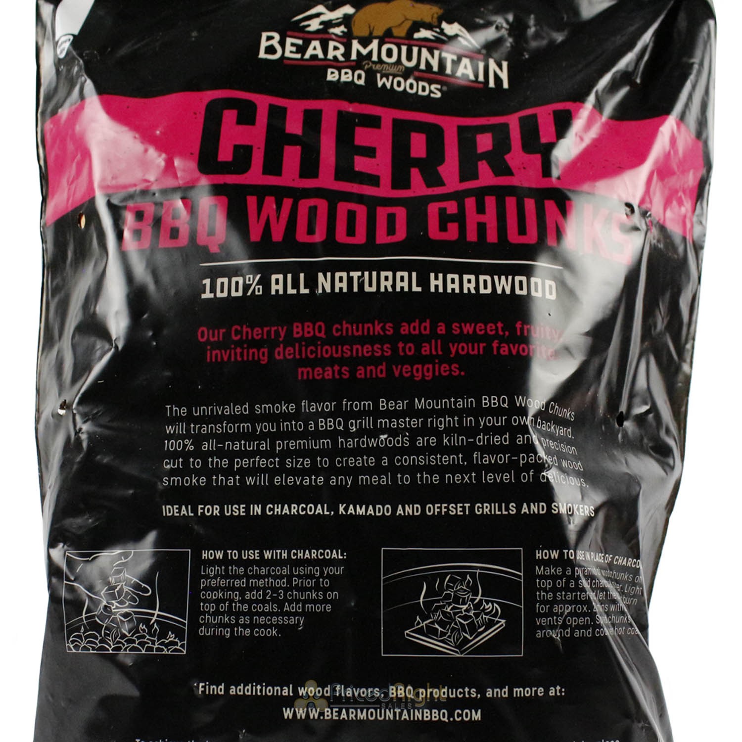 Bear Mountain BBQ Cherry All Natural Hardwood Chunks Mild Fruity Smoky Flavor