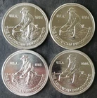 Two 1984 and Two 1985 Engelhard 1oz Silver American Prospector Rounds