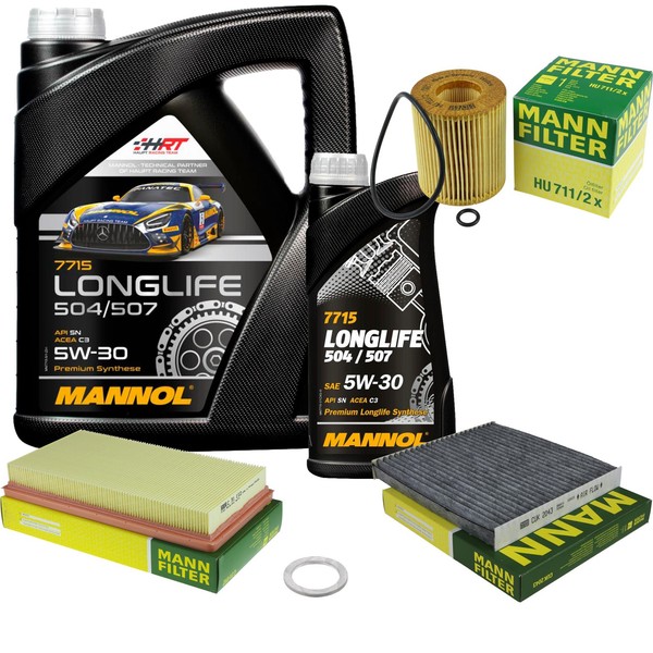 Mann Inspektionspaket 6L Mannol Longlife 5W-30 FüR Mazda CX-7 2.3 MZR Disi-image