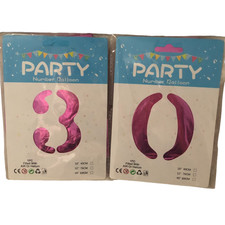 40" Large Foil Letter Balloons Float Helium Silver Gold Hot Pink Number 30