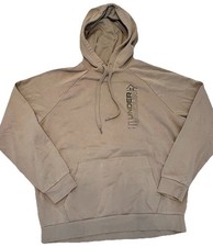 Under Armour Rival Wordmark Hoodie Men's L Beige Khaki Sweatshirt Activewear Gym