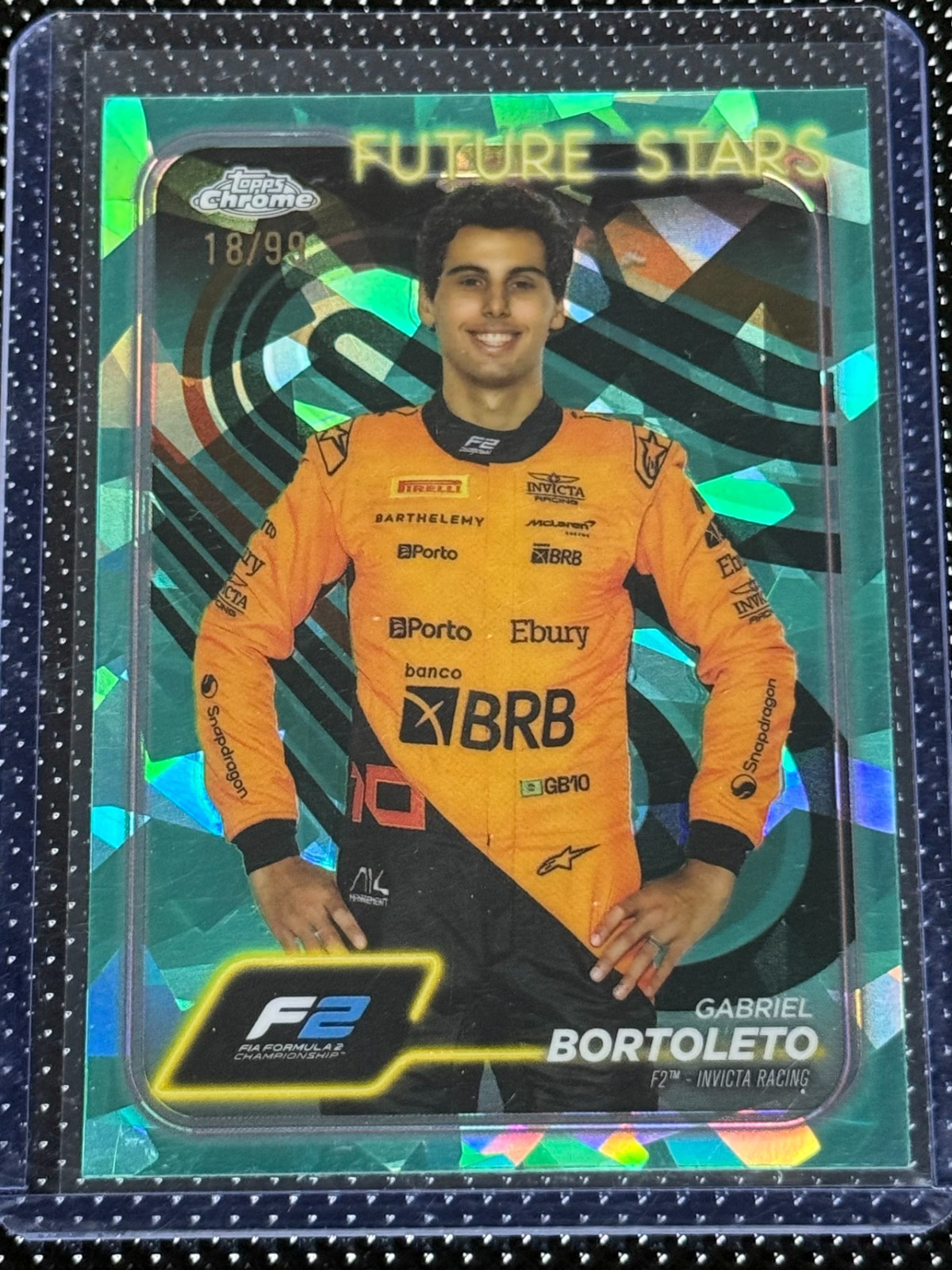 2024 Topps Chrome Sapphire Formula 1 F1 Gabriel Bortoleto Aqua 18/99 #28