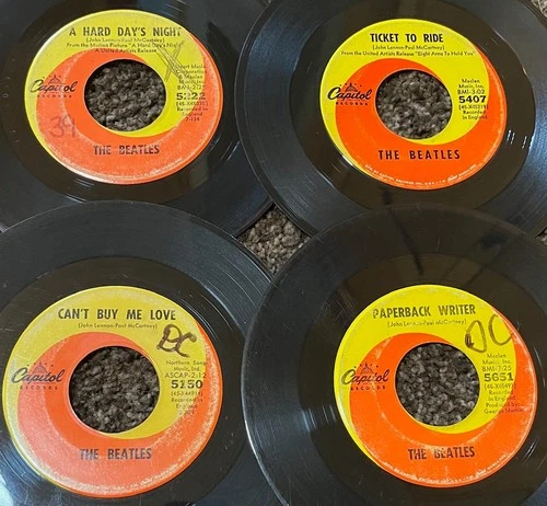 Set of 4 different 1964-1965 Rock 45's - THE BEATLES - CAPITOL RECORDS Fab Four!