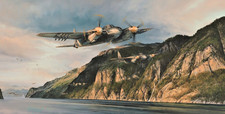 Dangerous Coast di Robert Taylor arte aeronautica firmata da 3 WW2 Mosquito Aircrew