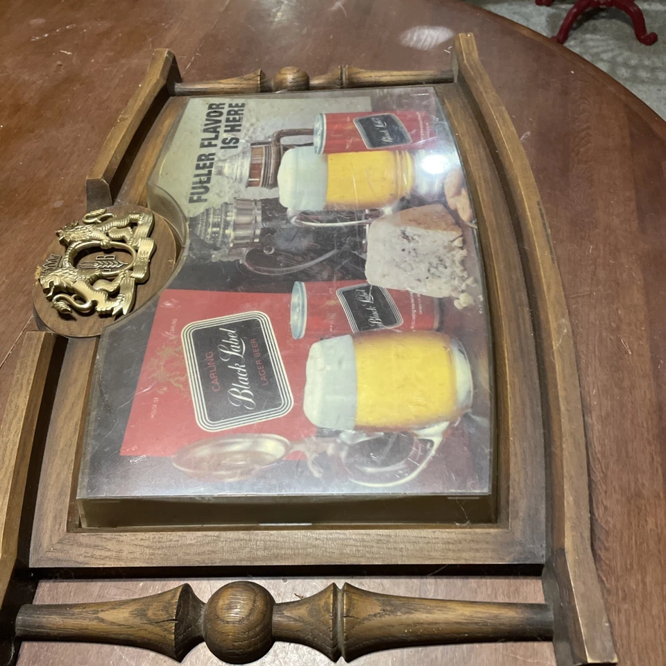 Letrero de cerveza Carling BLACK LABEL de colección - "El sabor completo está aquí" - Decoración de letrero de bar - 1971 Foto 4 de 4