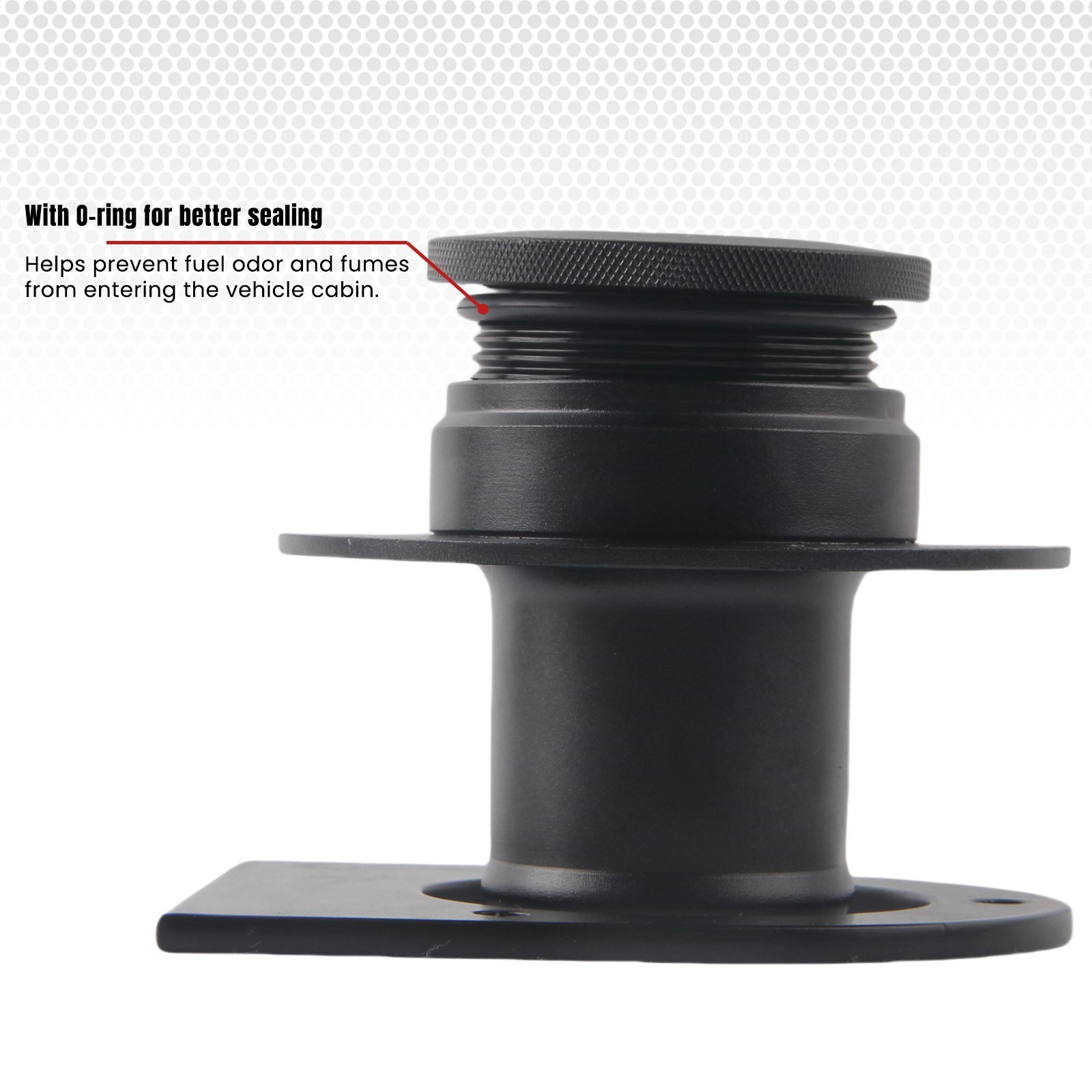 17-2530 Remote Fuel Tank Filler Neck For 2" Hose with cap & mount bracket black