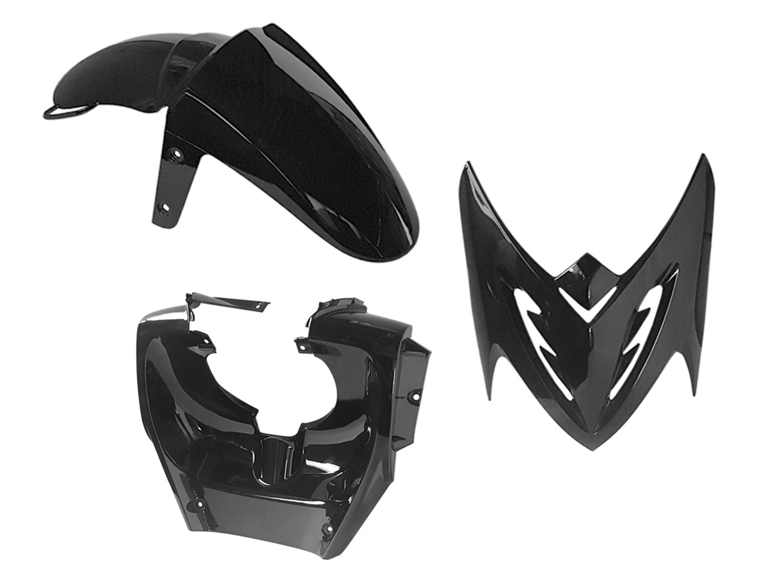 Garde boue et carénages avant noir pour MBK Stunt et Yamaha Slider après 2004