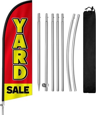 Yard Sale Flag, 8FT Yard Sale Signs for Business, Garage Sale Flags for Outside,