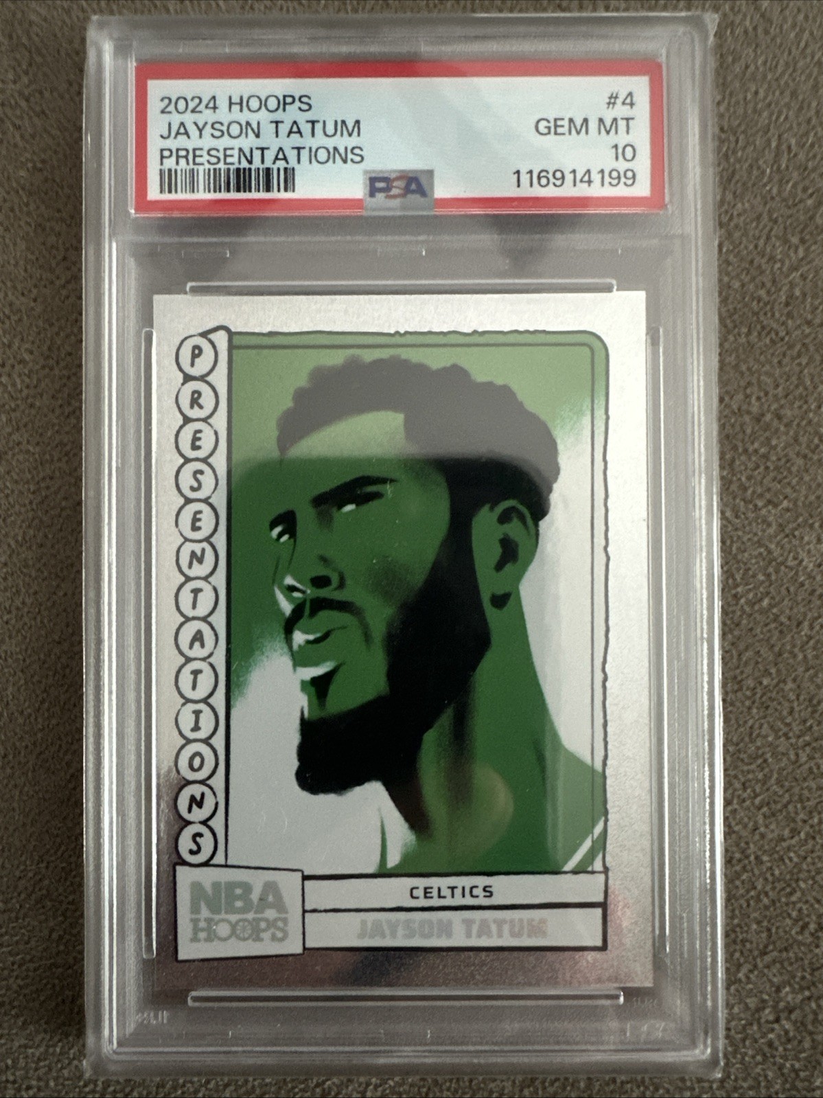 JAYSON TATUM PSA 10 2024-25 PANINI HOOPS #4 PRESENTATIONS SP CELTICS 1988