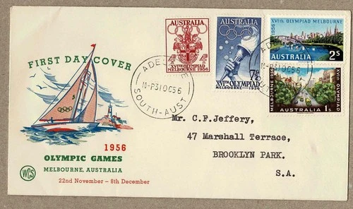 Australia 1956 WCS Wesley Sailing Olympic Games Melbourne FDC Cover