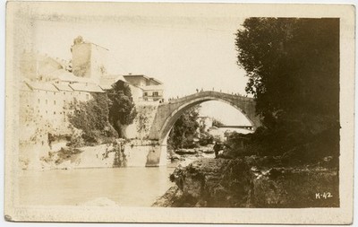 Bridge near Milna , Dalmatia Croatia , Vintage Photo Postcard 1919