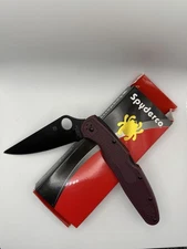 Spyderco Police 4 Burgundy Micro Melt PD1 Pocket Knife New C07BGBKP4 Damaged Box